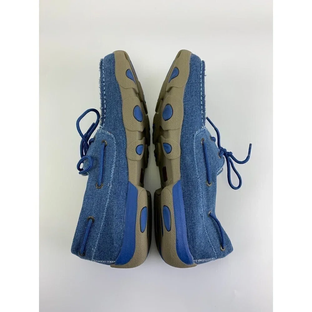 BOGO Twisted X Boat Shoe Driving Moc Denim Canvas Blue Laces MDM0052 Men 11.5